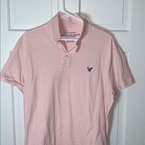 American Eagle Polo Pink XL Tall Blue Logo